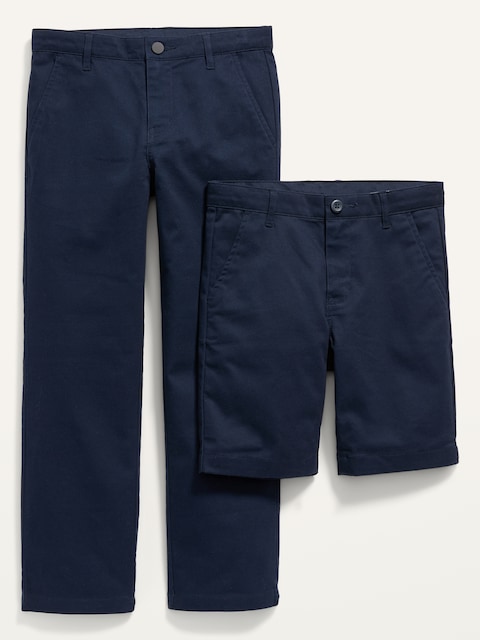 Straight Uniform Pants & Shorts Knee Length 2-Pack for Boys - In The Navy