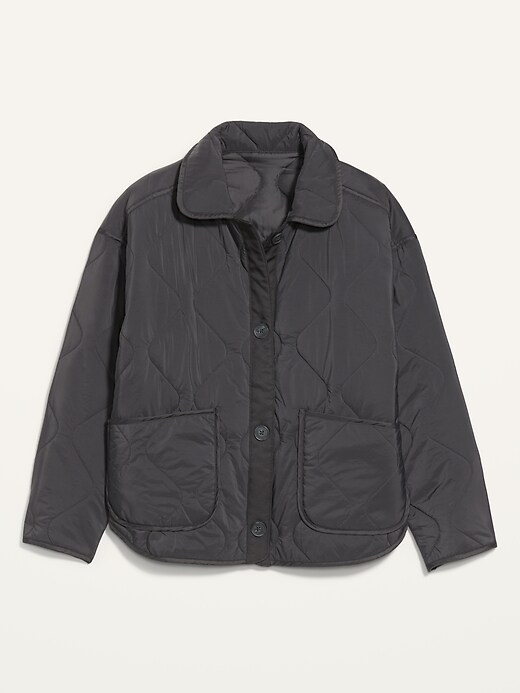 Image number 3 showing, Oversized Quilted Utility Jacket for Women