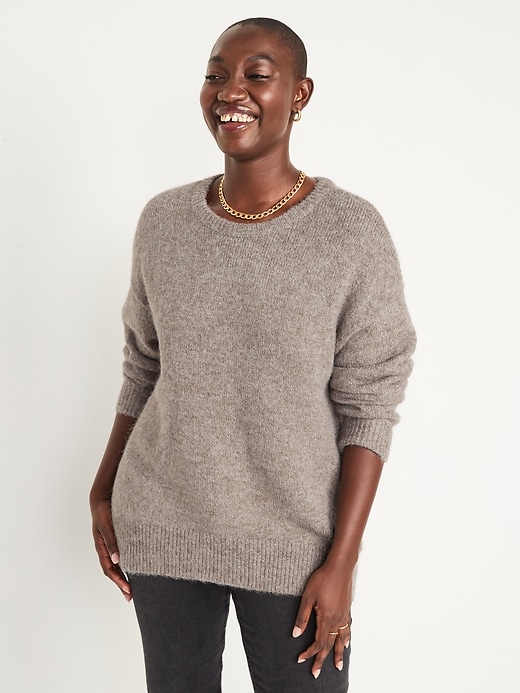 Image number 5 showing, Cozy Plush-Yarn Cocoon Tunic Sweater