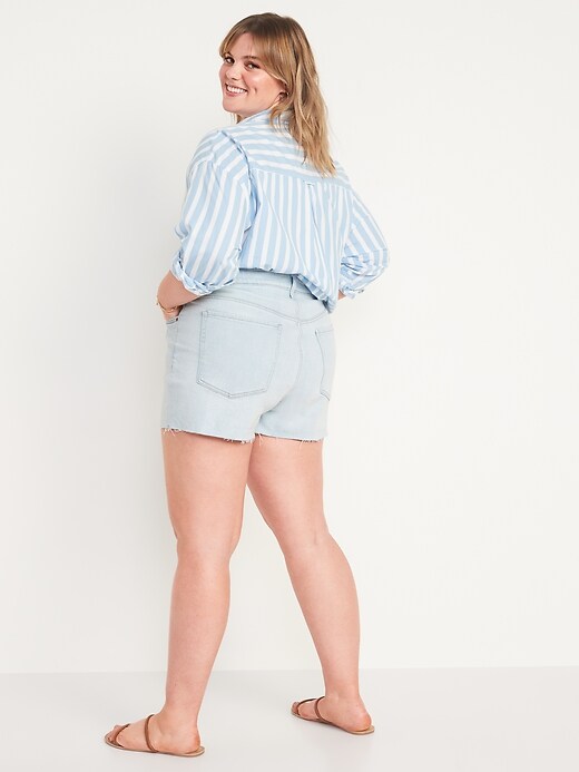 Image number 8 showing, High-Waisted O.G. Straight Cut-Off Jean Shorts for Women -- 3-inch inseam