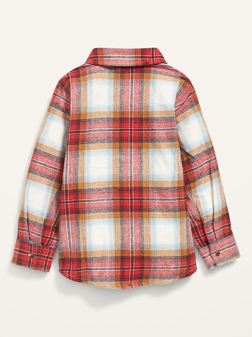 Drop-Shoulder Plaid Flannel Shirt for Toddler Girls