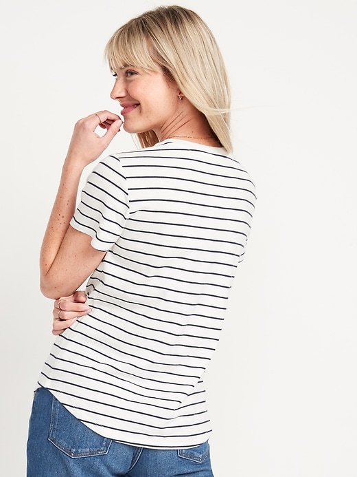 Image number 2 showing, Striped EveryWear Slub-Knit Short-Sleeve T-Shirt for Women