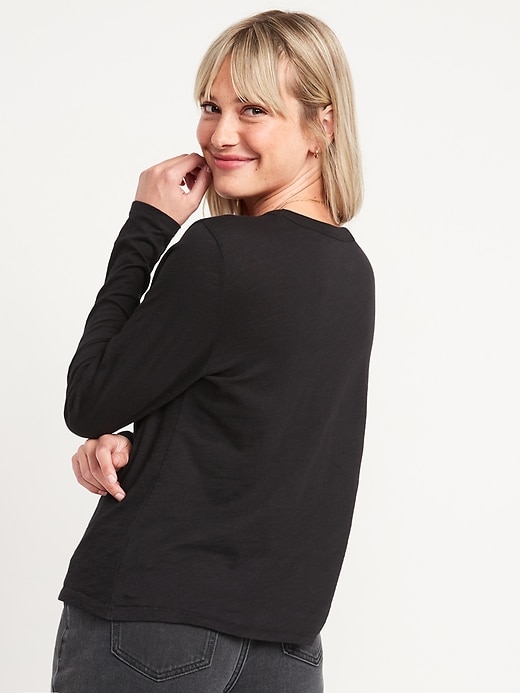Image number 2 showing, EveryWear Slub-Knit Long-Sleeved T-Shirt for Women