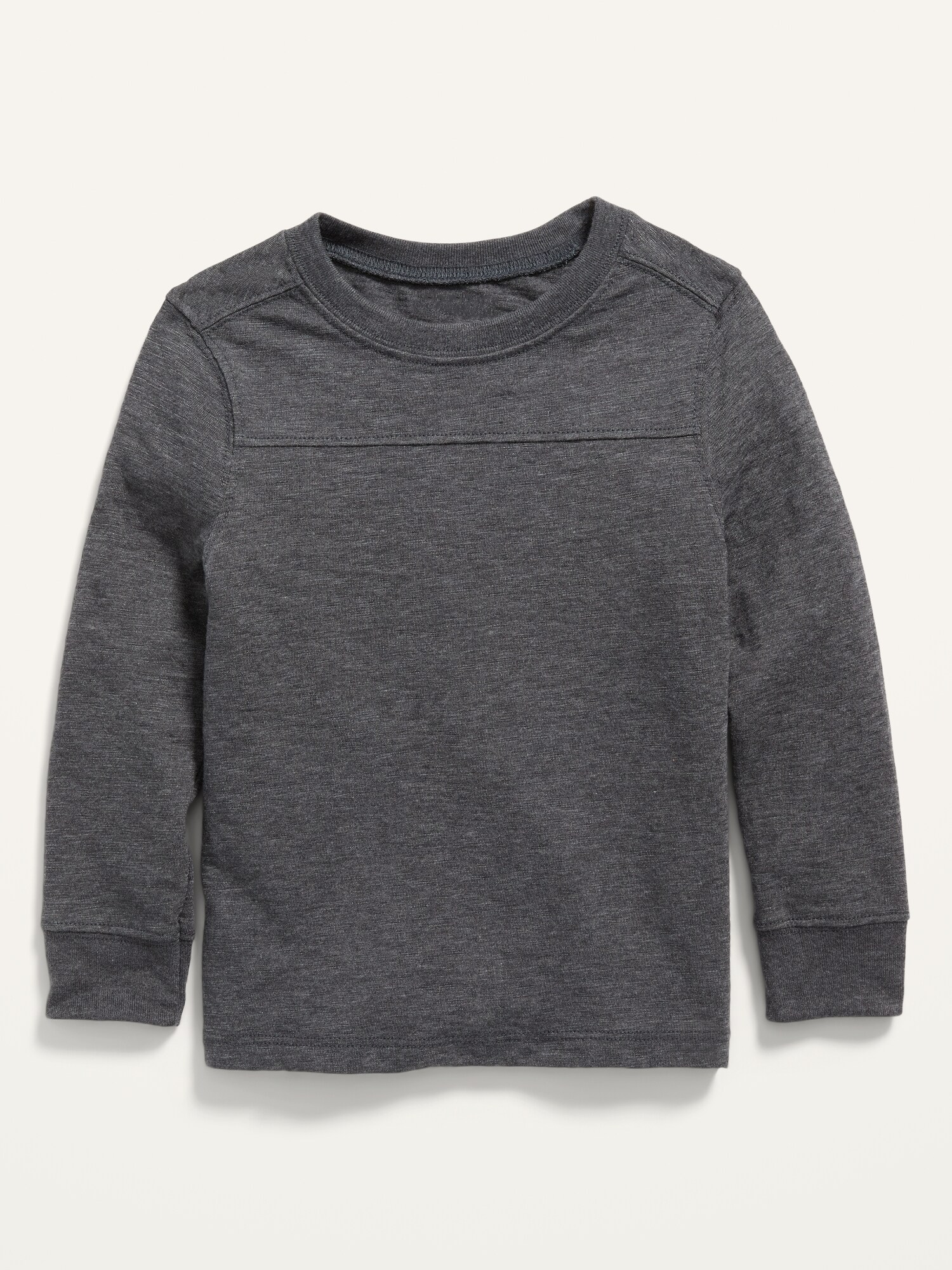 Old Navy Long-Sleeve Slub-Knit T-Shirt for Toddler Boys black. 1
