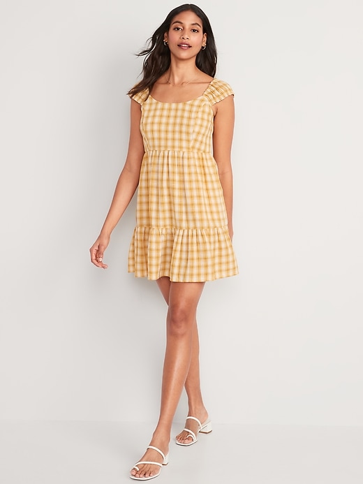 Image number 1 showing, Fit & Flare Plaid Mini Dress