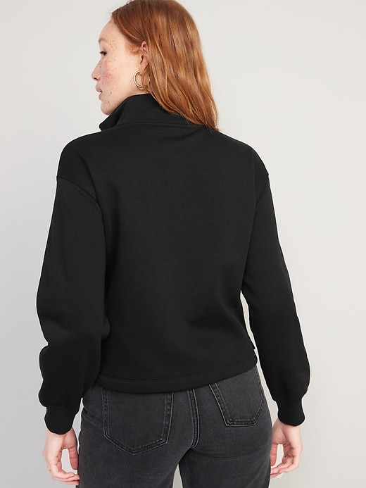 Image number 2 showing, Mock-Neck Quarter-Zip Fleece Sweatshirt for Women