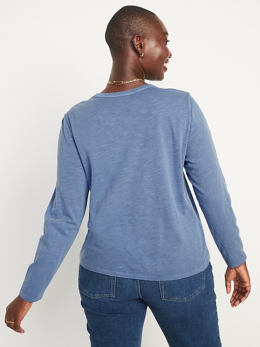 Image number 6 showing, Long-Sleeve EveryWear Slub-Knit T-Shirt for Women