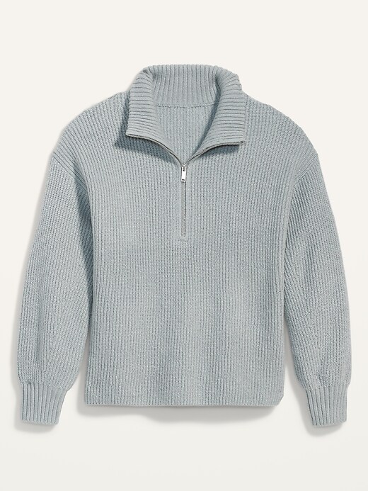 Image number 4 showing, Rib-Knit Quarter-Zip Sweater for Women