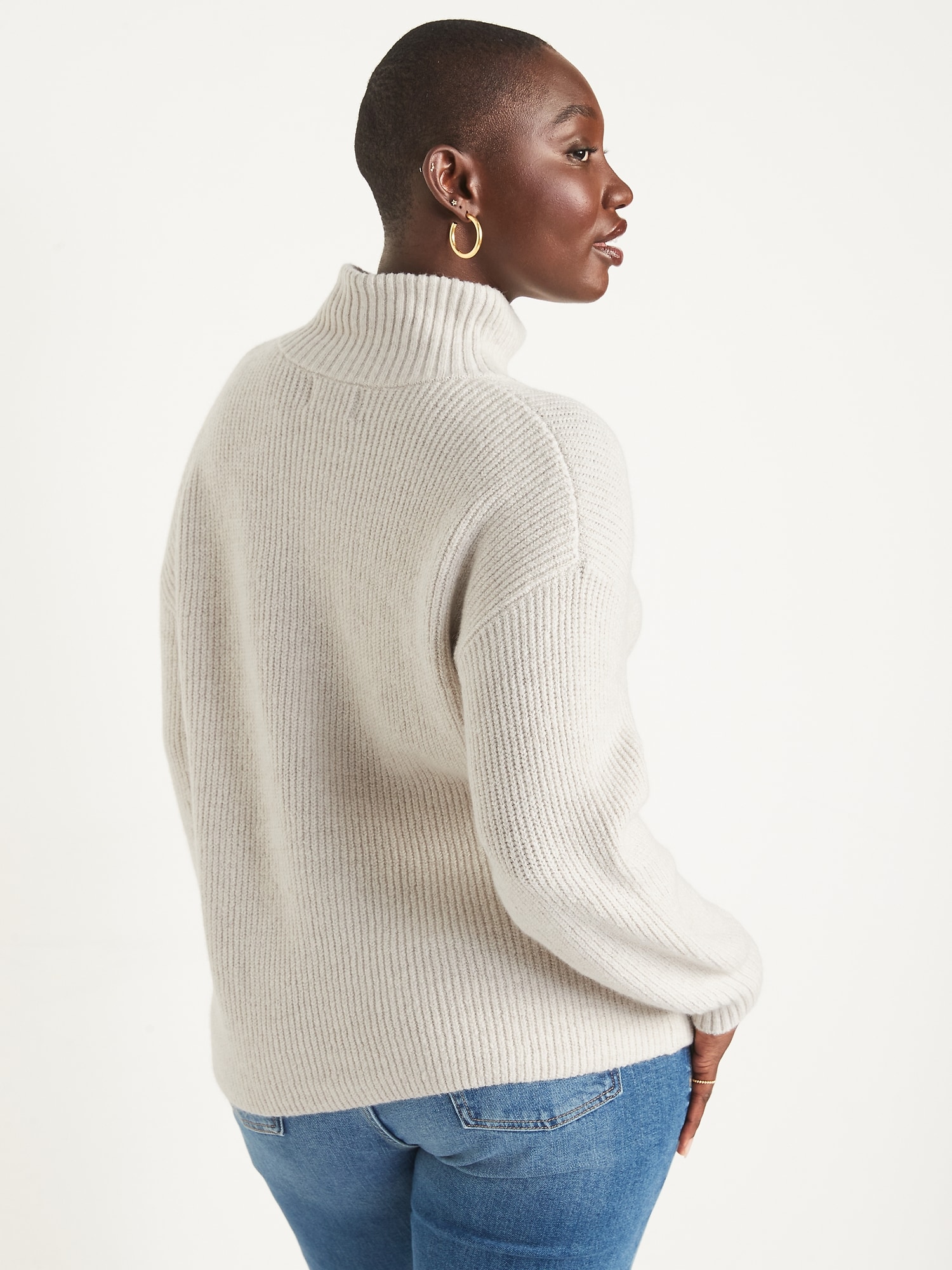 Rib-Knit Quarter-Zip Sweater for Women | Old Navy