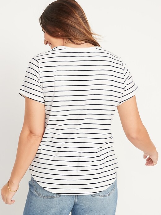 Image number 6 showing, Striped EveryWear Slub-Knit Short-Sleeve T-Shirt for Women