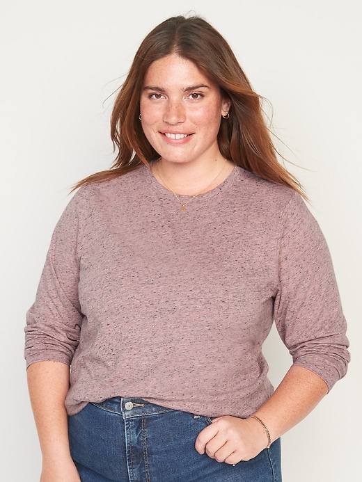Image number 7 showing, EveryWear Speckled Long-Sleeve T-Shirt for Women