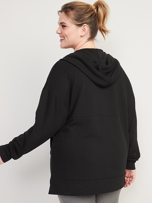 Image number 8 showing, Live-In Cozy-Knit French-Terry Tunic Hoodie