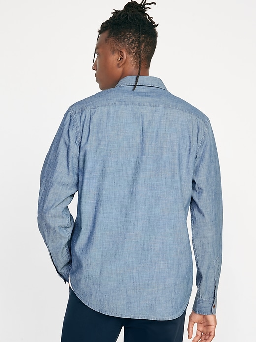 Image number 2 showing, Regular-Fit Chambray Everyday Non-Stretch Shirt for Men