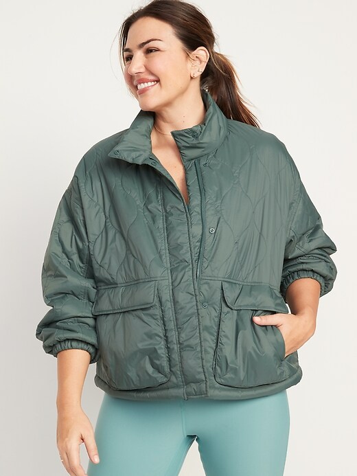 Image number 5 showing, Packable Oversized Water-Resistant Quilted Jacket for Women