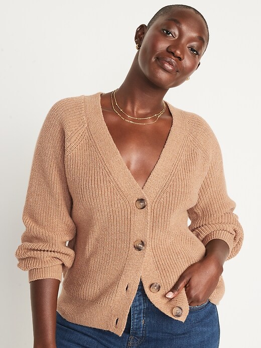Image number 5 showing, Shaker-Stitch Cardigan Sweater for Women