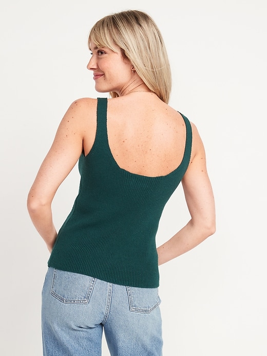 Image number 2 showing, V-Neck Rib-Knit Sweater Tank Top for Women