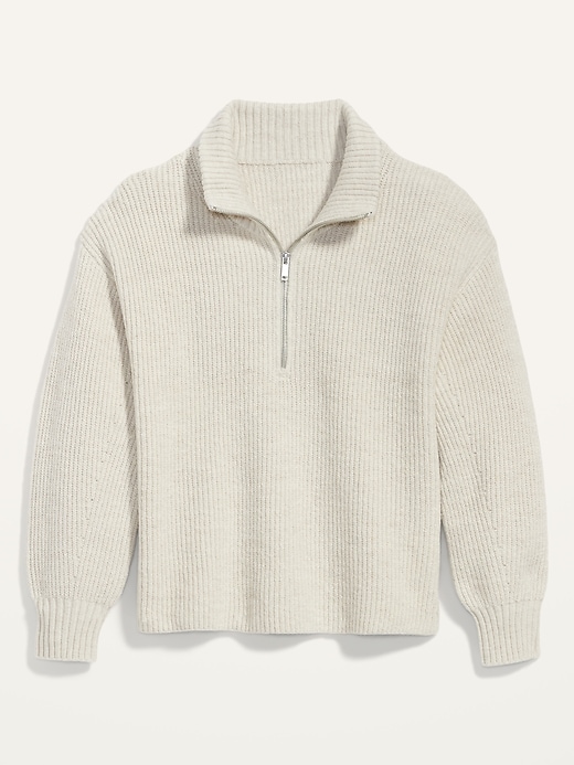 Image number 4 showing, Rib-Knit Quarter-Zip Sweater for Women