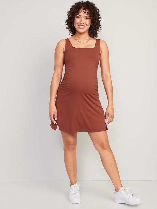 Image number 1 showing, Maternity Sleeveless PowerSoft Mini Skort Dress