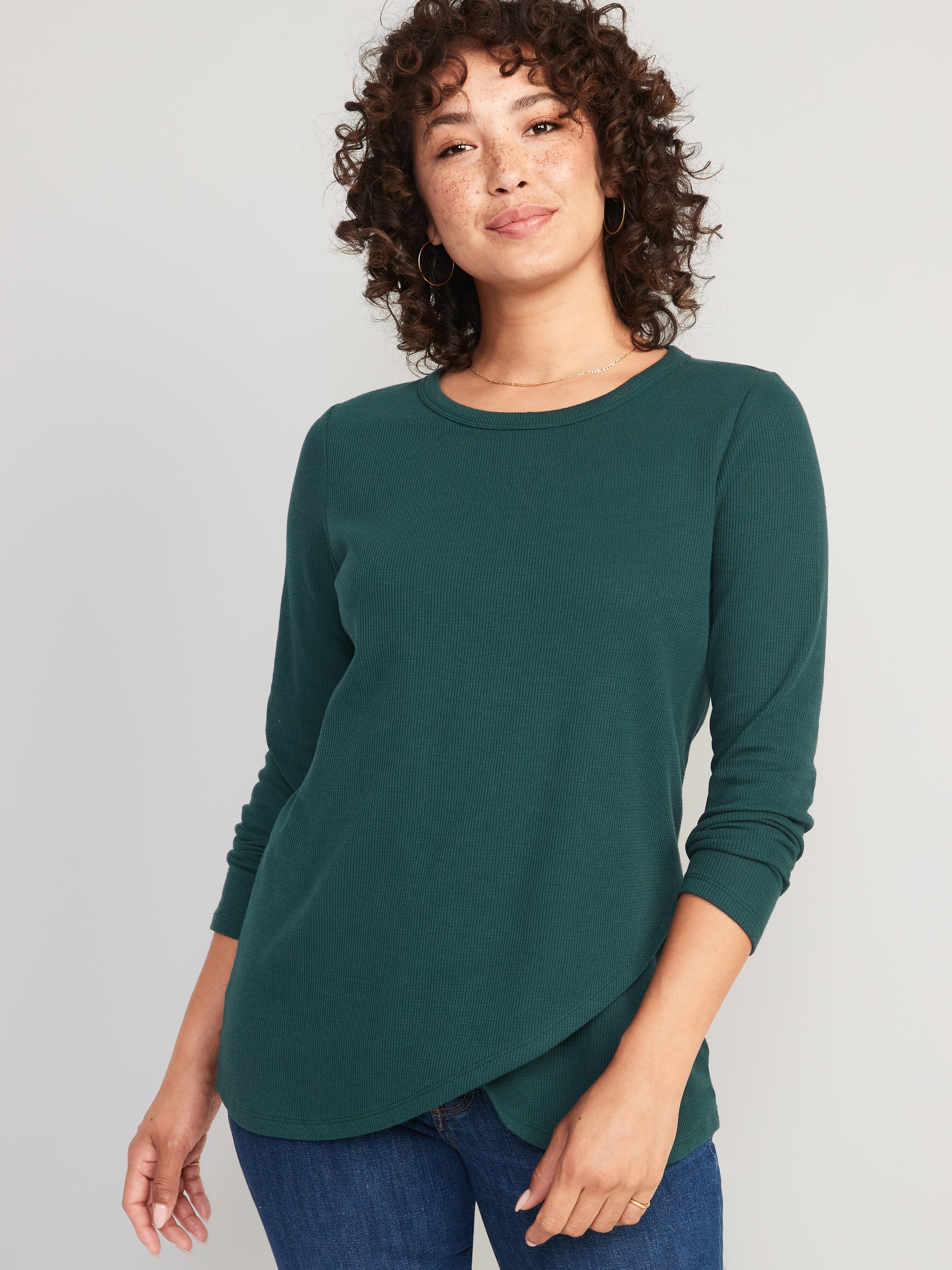 women's waffle thermal shirts old navy