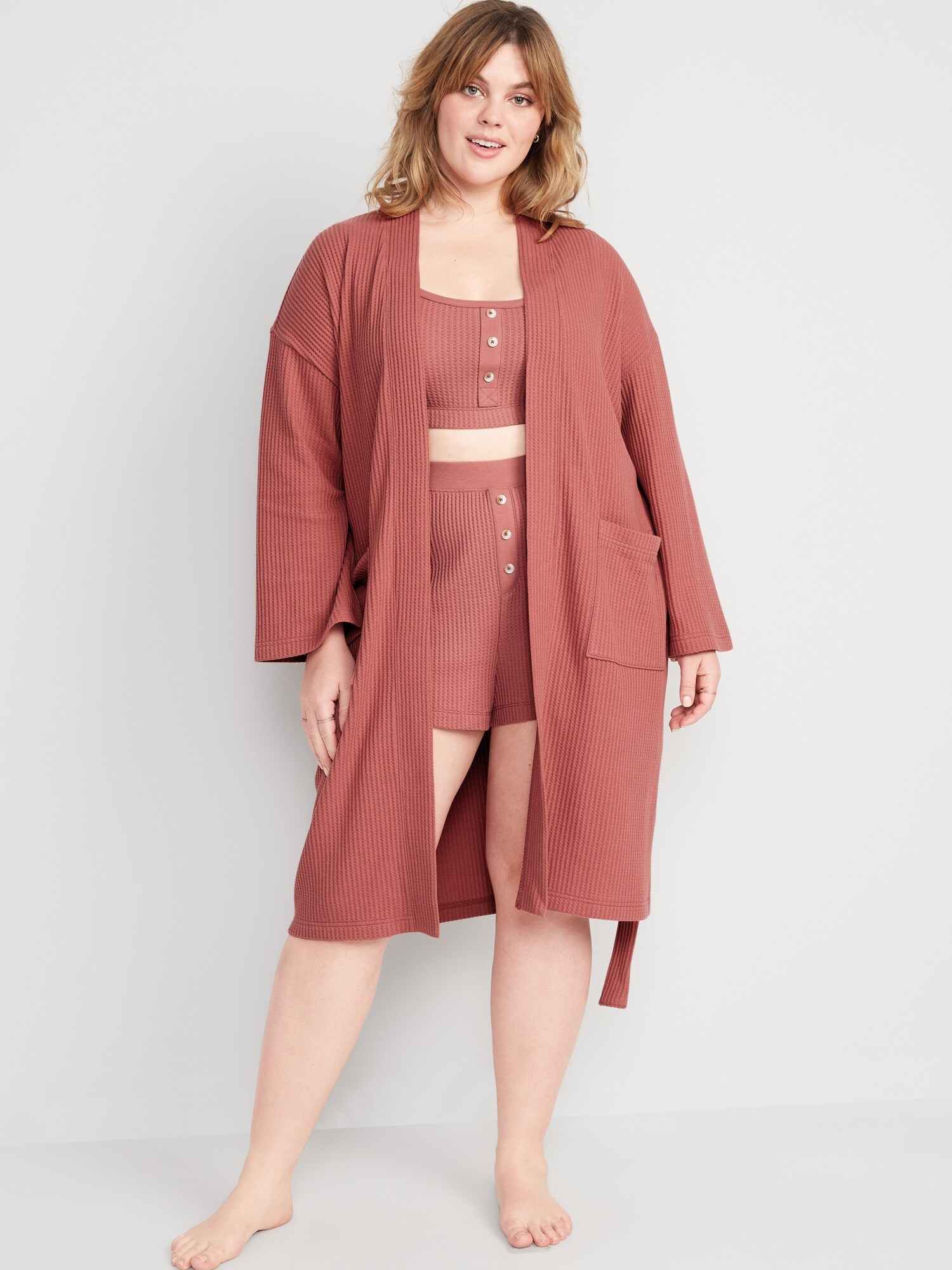 Oversized WaffleKnit TieBelt Robe Old Navy