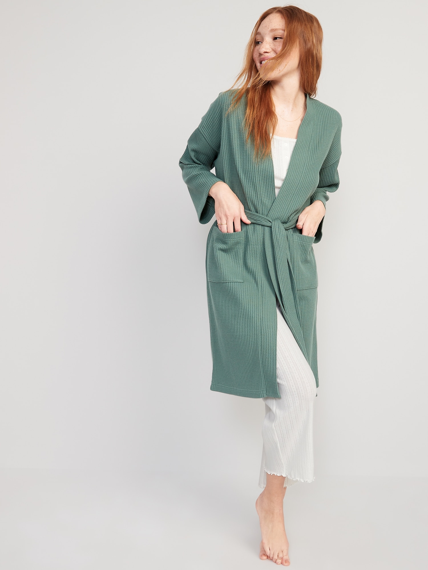 Oversized WaffleKnit TieBelt Robe Old Navy