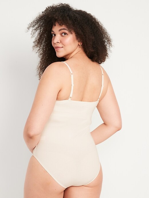 Image number 6 showing, Lace-Trimmed Supima® Cotton-Blend Cheeky Bodysuit for Women