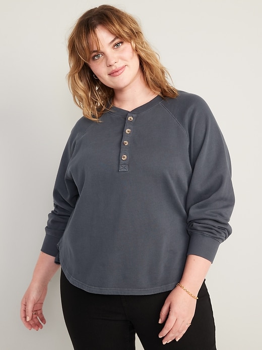 LongSleeve Henley Sweatshirt for Women Old Navy
