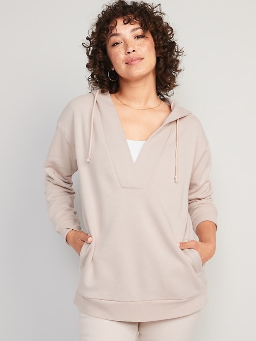 View large product image 1 of 1. Maternity Cross-Front Nursing Pullover Hoodie