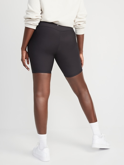 Image number 6 showing, High-Waisted PowerSoft Side-Pocket Biker Shorts for Women -- 8-inch inseam