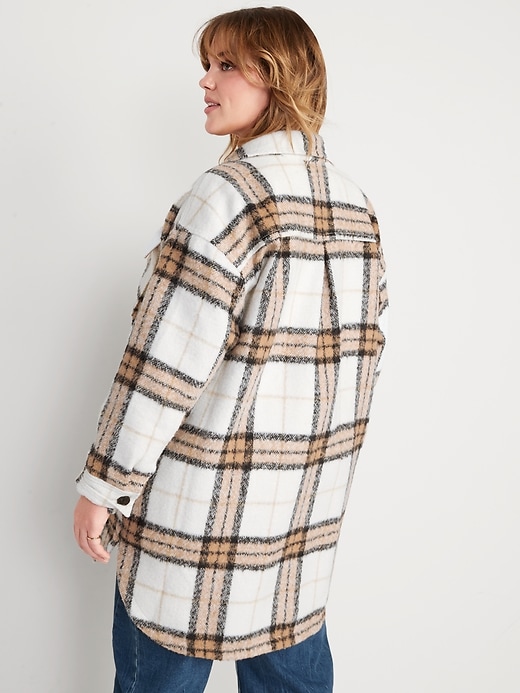 Image number 8 showing, Printed Flannel Long Utility Shacket for Women