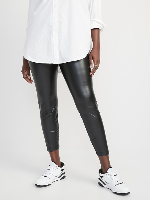 Image number 5 showing, High-Rise Faux Leather Leggings for Women
