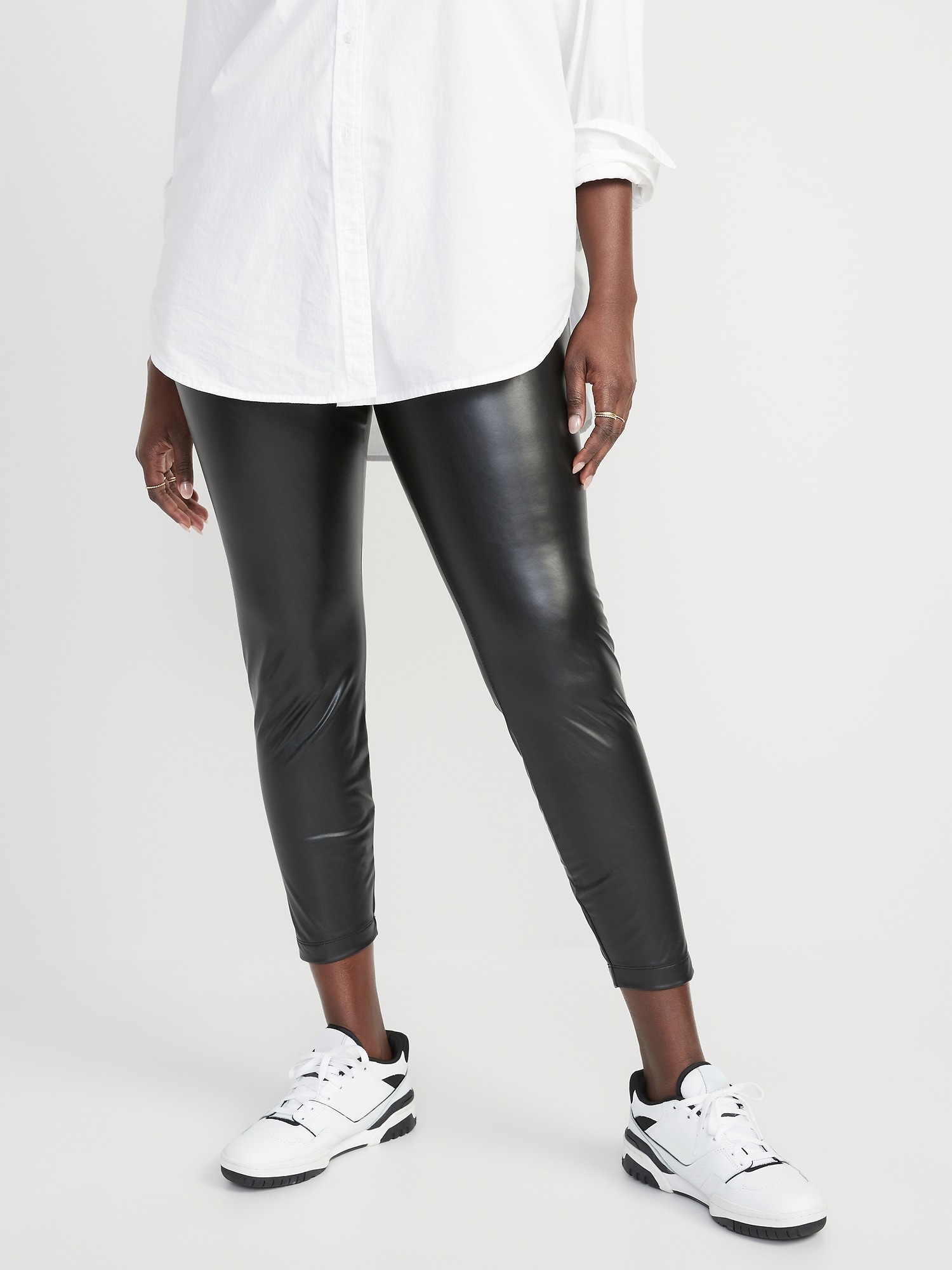 Women's Ruched Pants Faux leather Leggings Super Cute and Comfy