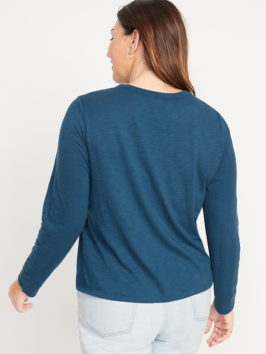 Image number 6 showing, EveryWear Slub-Knit Long-Sleeved T-Shirt for Women