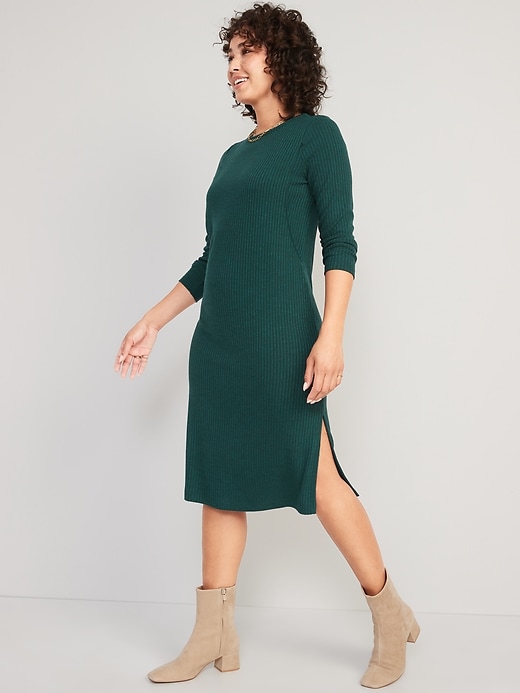 Maternity Long Sleeve Jersey Knit Nursing Dress