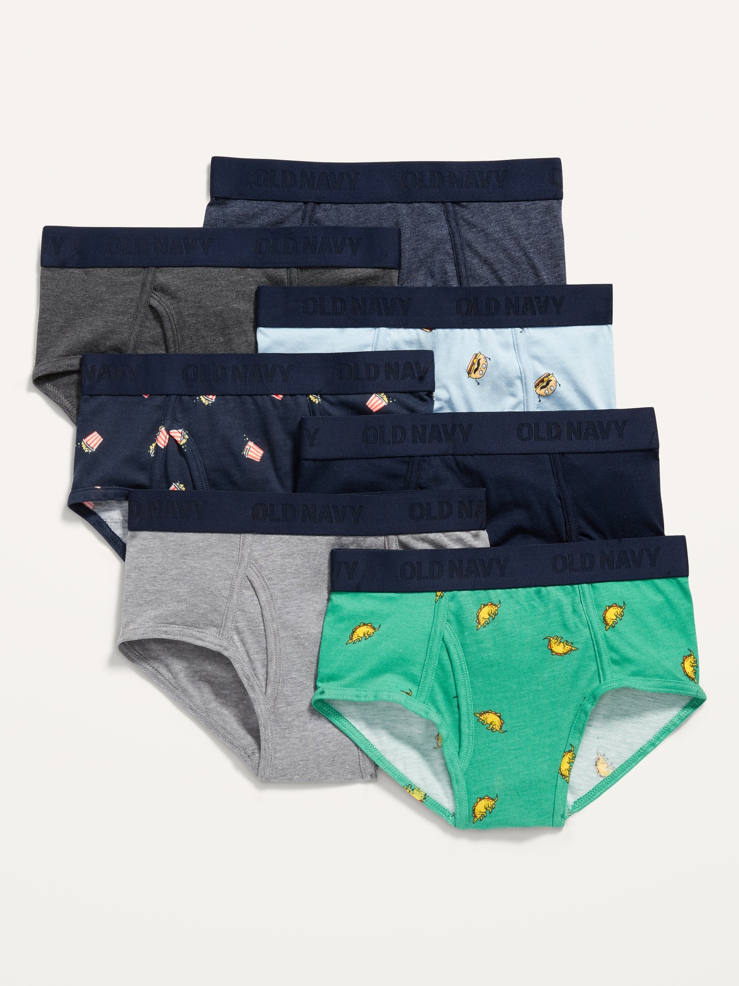New Gap Kids Boys 7 Pack 100%Cotton Underwear Brief, Nautical Theme, 8  year, M 