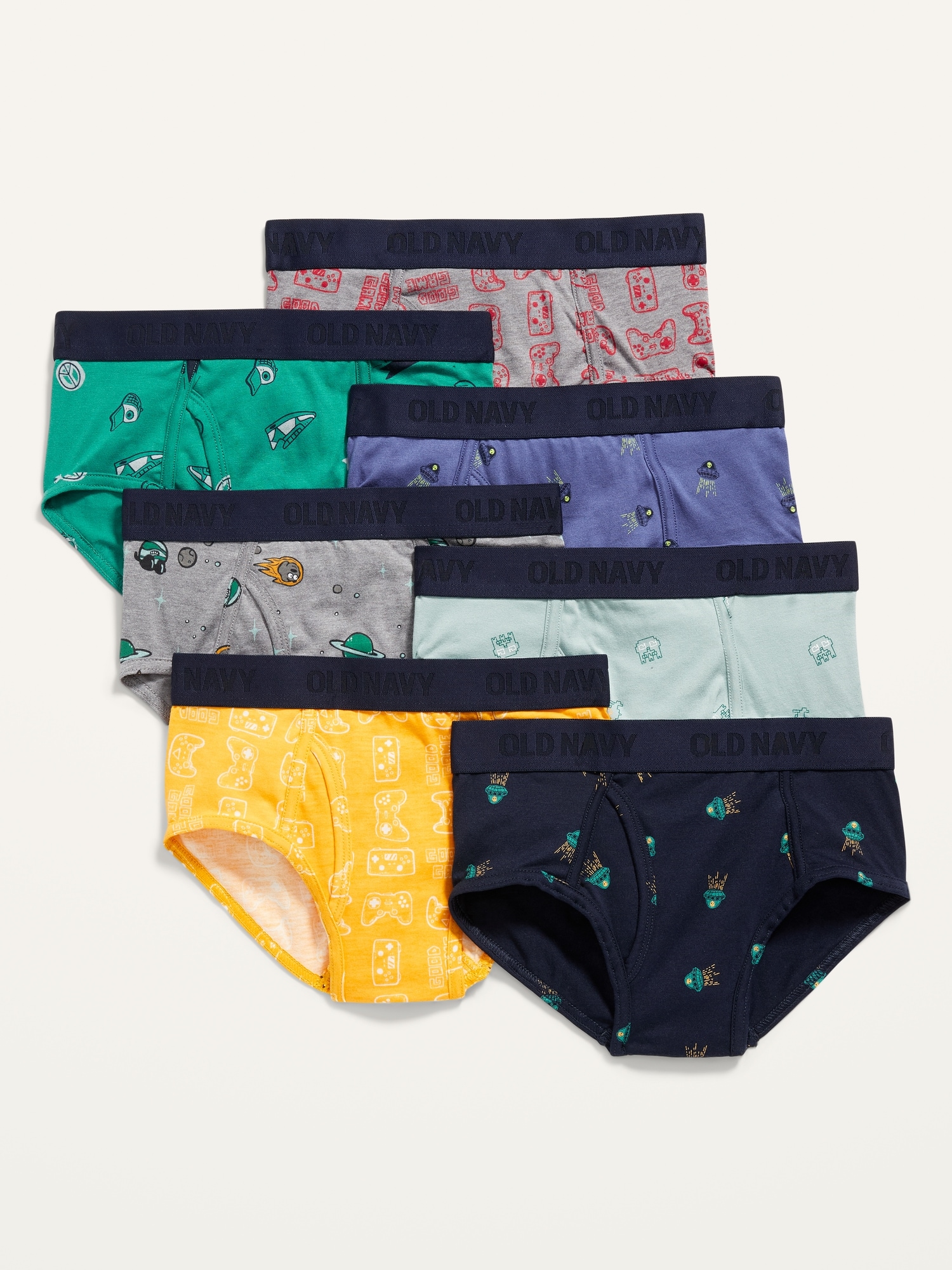 Old Navy Printed Brief Underwear 7-Pack for Boys multi. 1