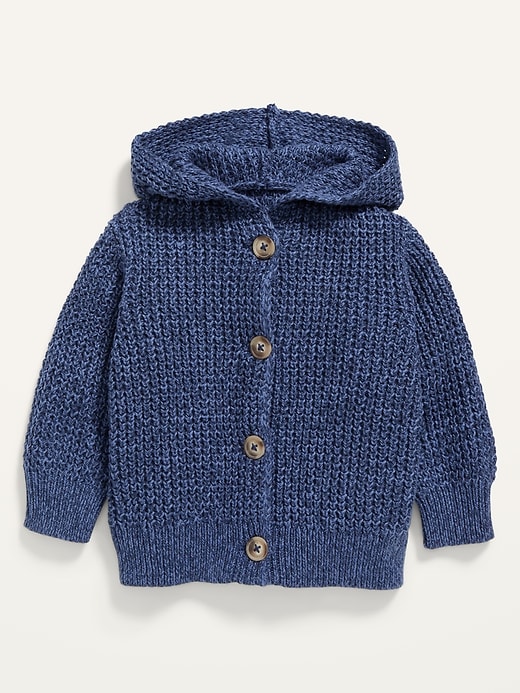 View large product image 1 of 1. Hooded Button-Front Knit Cardigan for Baby