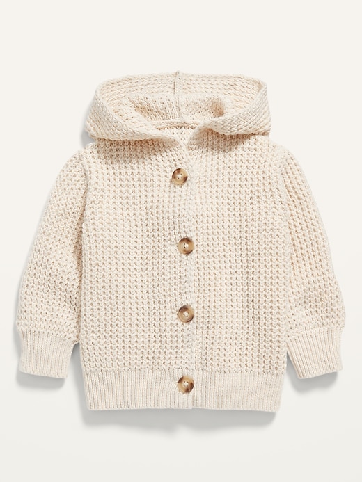 View large product image 1 of 2. Hooded Button-Front Knit Cardigan for Baby