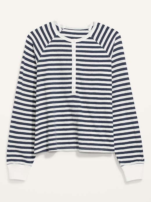 Image number 4 showing, Long-Sleeve Striped Henley T-Shirt