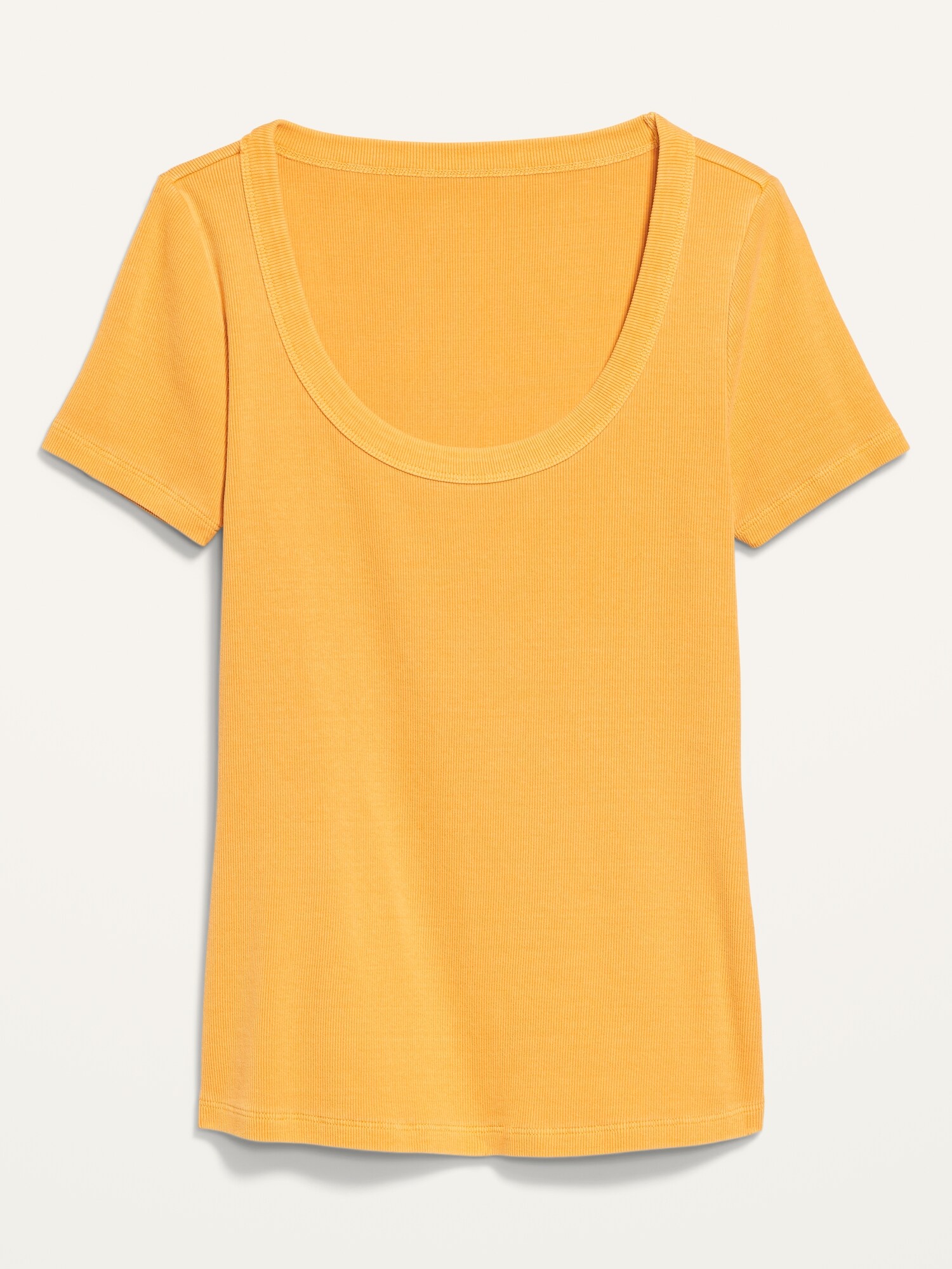 Fitted Short Sleeve Scoop Neck Rib Knit T Shirt For Women Old Navy 