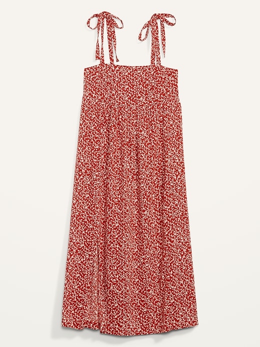 Image number 4 showing, Tie-Shoulder Floral-Print Split-Front Midi Swing Dress for Women
