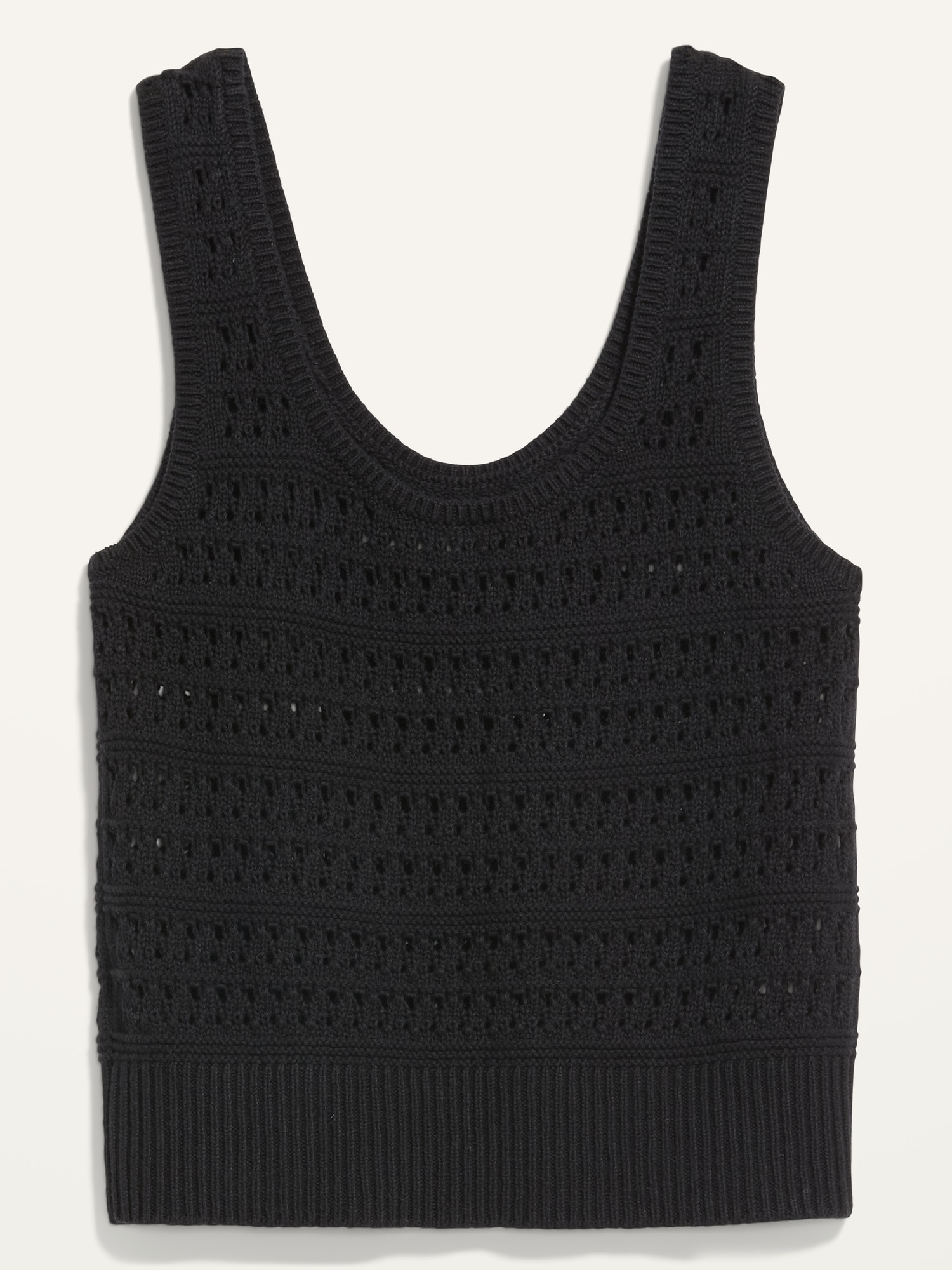 Cropped Open-Knit Sweater Tank Top for Women