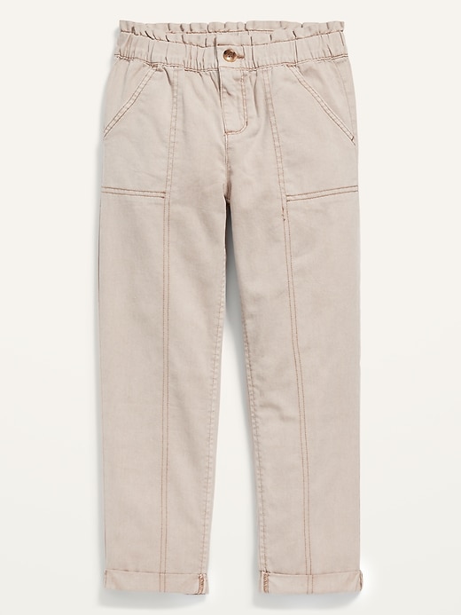 View large product image 1 of 1. High-Waisted Garment-Dyed Utility Pants for Girls