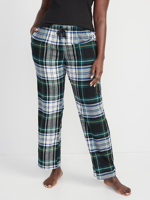 Image number 5 showing, Mid-Rise Flannel Pajama Pants