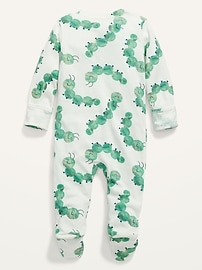 Image number 2 showing, Unisex Caterpillar Print Sleep & Play 2-Way Zip Footed One-Piece for Baby