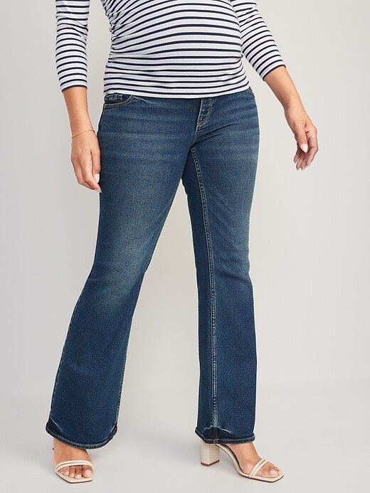 Image number 1 showing, Maternity Full Panel Flare Jeans
