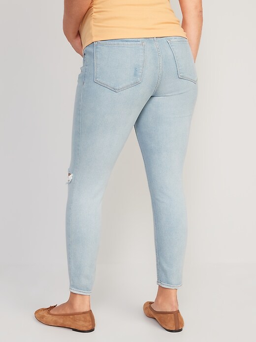 Image number 2 showing, Maternity Premium Full Panel Rockstar Super Skinny Ripped Jeans