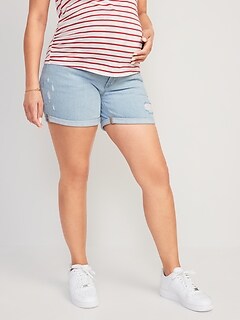 Panel O.G. Straight Ripped Jean Shorts 