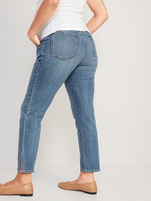 Image number 2 showing, Maternity Front Low Panel O.G. Straight Side-Slit Jeans