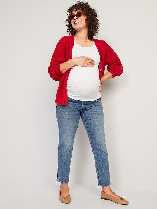 Image number 3 showing, Maternity Front Low Panel O.G. Straight Side-Slit Jeans